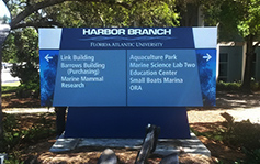 FAU Florida Atlantic University - Harbor Branch - Ft. Pierce / Fort Pierce location sign