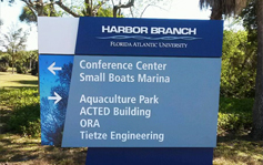 FAU Florida Atlantic University - Harbor Branch Ft. Pierce Fort Pierce Florida Monument Signs