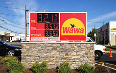 Wawa Gas Station - Monument Sign